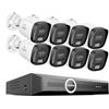 SANNCE 2K Kit Telecamere Videosorveglianza Esterno PoE, 6MP NVR 8 Canali senza HDD, 8 Telecamere IP PoE 3MP con Visione Notturna Infrarossa 30m e Rilevamento Movimento, Registrazione 24/7
