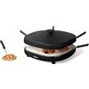 Tristar Forno per Pizza, 6 Persone, 32x32 cm, 1200W, Controllo Automatico Temperatura, Rivestimento Ceramico Antiaderente Senza PFAS, 6 Palette e Tagliapasta, Facile da Pulire, PZ-9176