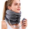 EUBSWA Estensore Collo Gonfiabile per Trazione Cervicale - Collare per Trazione Cervicale Gonfiabile, Design di allungamento a 3 strati, Supporto mento e collo, Sollievo istantaneo dal dolore
