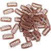 Yolev 50 Pezzi Clip per Parrucca Marrone Intrecciati 6 Denti a Forma di U Hair Cip di Estensione Hair Clip Extension Capelli Parrucca del Silicone del Metallo per Parrucche Donne