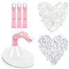 Deciniee Mano Finta per Ricostruzione Unghie, 3 Dita Regolabili e 200 Punte per Unghie Sostituibili Dito Finto per Ricostruzione Unghie, Kit Professionale Dito per Pratica Per Nail Art, Rosa/Bianco