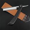 M&LD Rasoio da Barba Professionale, Rasoio Uomo in Acciaio Inossidabile, Kit con Cintura in Tela Pelle, Per Salone o Casa, Regalo Uomo