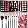 VIOLA HOUSE 56 colori palette di ombretti, kit trucco ombretti opachi, glitterati e brillanti, set trucco multicolore con pennelli, trucco natalizio per donne