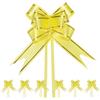 M METERXITY 200-Pz Fiocchi Nastro, 3.74 / 9.5cm Fiocchi Nastro Bordo Dorato Plastica per Confezioni Regalo/Matrimoni/Fiori/Cesti Decorativi, Fiocchi Nastro Raso [Fiocco Regalo Giallo]