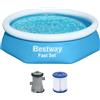 BESTWAY - Piscina Fuori Terra Gonfiabile Fast Set - altezza 61cm diametro 244cm