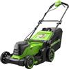 Greenworks 48V (24V x 2) Tagliaerba a batteria, larghezza di taglio 41 cm, fino a 440 m², regolazione altezza taglio centrale 6 posizioni 30-80 mm, senza batteria e caricabatteria - LM4102