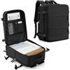 SZLX Zaino Ryanair Sottovuoto con Pompa Zaino Ryanair Donna Zaino da Viaggio Wizzair Bagaglio a Mano Uomo Borse da Cabina 45x36x20 Easyjet,Nero,Easyjet 45x36x20cm