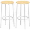 HOOBRO Set di 2 Sgabelli da Bar, Taburete de Encimera de Cocina con Reposapiés, Sgabelli da Bar de Estilo Industrial, Adecuado para Cocina, Restaurante, Sala de Fiestas, Bianco e Naturale EWN03BY01