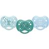 Dodie Dobie, Confezione da 3 Ciucci Anatomici, dai 18 mesi, senza BPA, Resistente, Orsetto / Macchie Blu / Bici