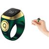 Anlising Anello Tasbih Intelligente, Anelli Intelligenti Contatore, Smart Rings Contatore, Contatore di Preghiera Anello, Contatore Dito Ricaricabile Anello, Tasbih Clicker Ricaricabile (Verde, 20MM)