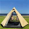 HipierFx Indiani Tenda Campeggio 4 Posti a Piramide con Asta per Tenda Famiglia Tipi per Esterni Escursionismo Trekking (Khaki)
