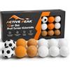Active Peak Set 12 Palline Calcio Balilla, Ricambio per Biliardino e Calcetto, 35 & 36 mm in Plastica e Sughero, Accessori Torneo e Allenamento per Tavoli da Calcio Balilla