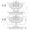 metelligroup 22-0211-1 Pastiglie Freno Anteriori E Posteriori, Made in Italy, Pezzo di Ricambio per Auto/Automobile, Kit da 4 Pezzi, Certificate ECE R90, Prive di Rame