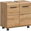xonox.home - Mobile sottolavabo Ice 60 x 56 x 35 cm in rovere Artisan - Mobile da bagno funzionale con 2 ante - Semplice eleganza, offre un ordine ottimale ed è particolarmente facile da pulire