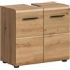 xonox.home Mobile sottolavabo Ice 60 x 54 x 30 cm nel corpo e nella parte anteriore in legno di quercia artisana, elegante e compatto