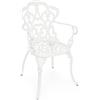 KONTE.DESIGN Set di 4 sedie con braccioli VICTORIA in alluminio bianco