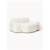 Westwing Collection Poltrona lounge XL in teddy bouclé Wolke - Bianco