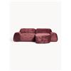 Westwing Collection Divano angolare componibile 3 posti in teddy bouclé Wolke
