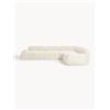 Westwing Collection Divano angolare componibile 4 posti in teddy Wolke - Bianco