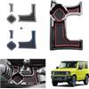 GAFAT Suzuki Jimny 2018-2024 2025 JB64/JB74 (Cambio Manuale) Contenitore Portaoggetti Console Centrale, Braccioli Organizer, Vassoio con Portabicchieri, Suzuki Jimny Accessori (3 Colori 3 Tappetini)