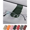 JEJA Porta Occhiali Auto, Pelle Clip per Biglietti da Visita Supporto per Occhiali Sole da Auto, Verde