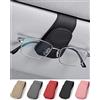 JEJA Porta Occhiali Auto, Pelle Clip per Biglietti da Visita Supporto per Occhiali Sole da Auto, Nero