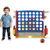 FANTASK Set di giochi giganti 4 in 1, quattro vincite XXL con anelli, cestino da basket e gioco da golf, gioco da giardino con porta bevande, scomparto a rete e borsa per il trasporto, per bambini e