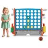 FANTASK Set di giochi giganti 4 in 1, quattro vincite XXL con anelli, cestino da basket e gioco da golf, gioco da giardino con porta bevande, scomparto a rete e borsa per il trasporto, per bambini e