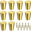 MengH-SHOP Manopole per Mobili in Ottone Cono Pomelli per Cassetti 19x15mm Maniglia per Armadietto con Viti per Porte Armadietti Cassetti Guardaroba 10 Pezzi Oro