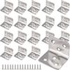 ZEONHEI 20 connettori angolari 40 x 40 x 40 x 2 mm, in acciaio inox, staffe angolari a L, angolo in metallo a 90 gradi, con 120 viti, per scaffali in legno