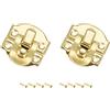 METALLIXITY Blocco Chiusura Gancio (21mm x 20mm) 2pz, Ferro Cerniera Chiusure - per Armadi Scatole Valigie, Dorato