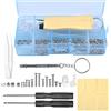 Mikihat Kit di Riparazione per Occhiali, 500 Pezzi Viti per Occhiali Kit con Dadi per Viti, 10 Paia di Naselli, Mini Cacciavite e Pinzette per Riparazione Occhiali da Vista, Occhiali da Sole, Orologio