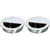 TopHomer 2 Pezzi Maniglie da Incasso Rotonde in Acciaio Inossidabile con Vite Argento Griffmulden Maniglia a Tiretto per Porta Scorrevole per Cassetti, Armadio, Mobile, Armadietto (φ 65mm)