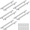 Pinsheng 10 maniglie per mobili da cucina, colore argento, per cassetti, vintage, in acciaio inossidabile, maniglie per porte scorrevoli, maniglie per mobili (160 mm)