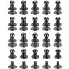 QUARKZMAN 4mm Vite a Testa Sferica Rivetti Bottone Nipplo, Confezione da 20 per Artigianato in Pelle Fai da Te Borsa Cintura, Nero Metallizzato