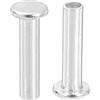 QUARKZMAN 50pz Rivetti Semitubolari, 3mm x 12mm Rivetti Semi-Tubolari Testa Piatta Tonda Alluminio Rivetti con Perno Metallo per Riparazioni Domestiche Industriali, Argento
