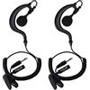 HYSHIKRA Auricolari con gancio per auricolari, jack da 3,5 mm | One Ear - Clip di fissaggio - Cuffie a forma di G per radio (2 pezzi) (connettore a 180°)