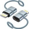 HOSOW Adattatore USB C a Lightning (2 Pezzi), Adattatore Lightning USB C PD 36W Ricarica Rapida e Sincronizzazione Dati Per iPhone 14 13 12 11 Pro Max/Mini/Plus/XS/XR/8/7/iPad/iPod, Non adatto per OTG/Audio