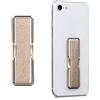 kwmobile Supporto Dita per Cellulare - Impugnatura in Ecopelle Universale con cavalletto - Sostegno Autoadesivo Stand Fascetta Similpelle - Oro