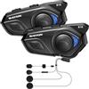 WAYXIN R16 Interfono Moto,interfono casco con Doppio Chip per Multitasking Audio Cuffie ,2 a 6 Motociclisti 1500 m Sistema di Comunicazione, HiFi/Condivisione Musica/FM/Universale/Cancellazione del Rumore
