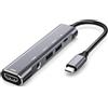 GKEAPZA Adattatore USB C a HDMI per iPad Pro 11/12.9 2020/2018, iPad Air 4,iPad Mini 6, 5in1 USB C Hub con jack audio per cuffie da 3.5mm, HDMI 4K, USB3.0, ricarica USB C, compatibile con MacBook, Samsung