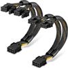 J&D Confezione da 2 Cavi Adattatori PCIe 8 Pin a Doppio 8 Pin (6+2), 22,8cm, con Guaina Termorestringente, Cavi PSU per GPU, Cavo PCIe Femmina a Maschio
