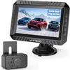 Vastend Sistema Wireless Telecamera di Retromarcia con Monitor da 5, 1080P HD, Visione Notturna, Impermeabile IP67, Portata 200m, per Auto, Camion, Furgoni, Camper (VE-5A)