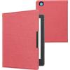 kwmobile Custodia compatibile con Kobo Aura H2O Edition 2 - Cover Jeans Denim con Chiusura Magnetica - eReader Flip Case rosso