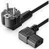 CABLEPELADO Cavo di alimentazione a gomito CPU | Spina Tipo F (CEE 7/4) 90° ad angolo Presa di ingresso C13 Spina 90° ad angolo | Sezione 0.75mm² | Computer, Monitor, Stampante | Nero | 2 Metri