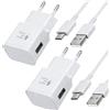 AOKUTDA 2-Pack Caricatore USB con 1,5m Cavo USB Tipo C per Samsung Galaxy S8 S9 S10 S20 S21 FE S22 S23 Plus Note 8 A13 A14 A20 A50 A53 A54 A34 A14 A13,Ricarica Rapida Caricatore Cellulare e altri Smartphone