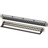 FGB Pannello patch 1U a 24 porte e accoppiatore Keystone schermato RJ45 Cat7, 19 per montaggio a rack o a parete con barra posteriore, pannello patch di rete per switch di rete Gigabit
