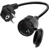 LANMINGLEL Cavo di prolunga Schuko Corto, prolunga elettrica per Esterno con Spina Schuko, Cavo di prolunga Schuko Nero, 3x1,5 mm² 16A, 250V, IP44, per casa, Ufficio (90 Gradi, 0,3)