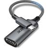 Acer Adattatore USB-C a HDMI 4K@60Hz, compatibile Thunderbolt 3/4, Adattatore Type-C a HDMI 2.0, Alluminio + Nylon,per Serie iPhone 15/16/17, MacBook, iPad Pro/Air, iMac, S26, Surface Pro, Dell, ecc.