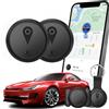 Kldkcie Localizzatore GPS per Auto,Confezione da 2 Localizzatori GPS per Veicoli,Mini Tracker GPS Portatile Compatibile con l'App Dov'è di iOS (Solo iOS),Senza Abbonamento Mensile né Scheda SIM Richiesta-Nero